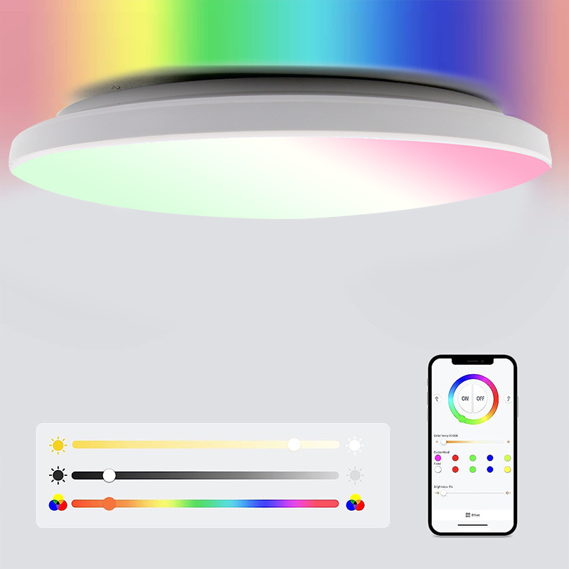 24W Round Surface Alexa Google home WIFI Bluetooth Beacon RGB white warm Tuya Smart Ceiling Light