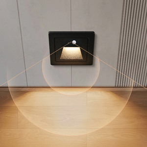 Motion Sensor LED Stair Light For Corridor Interior Wall Corner Recessed Step Footlight Smart Indoor Wall Lamp