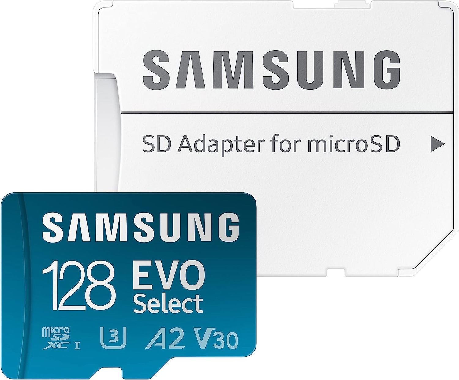 Samsung EVO Select 64 to 512GB microSDXC Memory Card + Adapter 130MB/s Full HD 4K UHD UHS-I U3 A2 V30 Expanded Storage Android