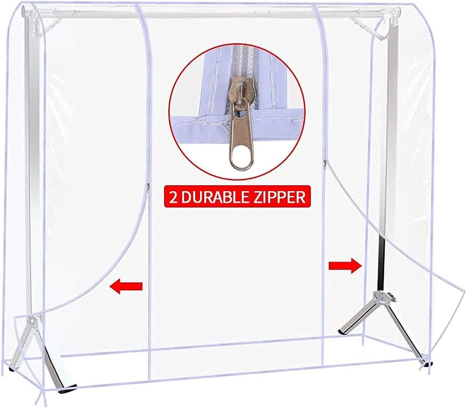 Clear Garment Rack Cover Dustproof Clothes Rack Cover With 2 Durable Zipper/Clothing Waterproof Protector