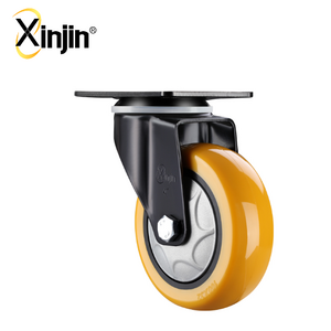 industry medium duty swivel PU industrial caster wheel with top plate