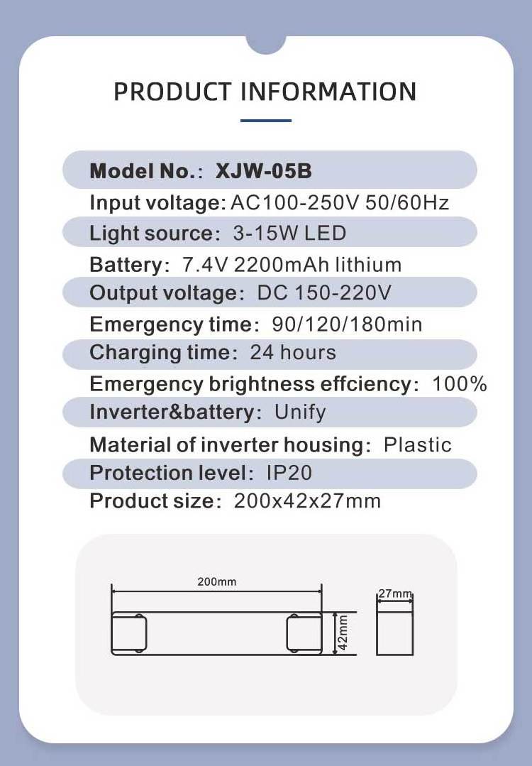 Factory Outlet Full Output Power Supply Battery Pack Kit 9W Panel Light Emergency Driver