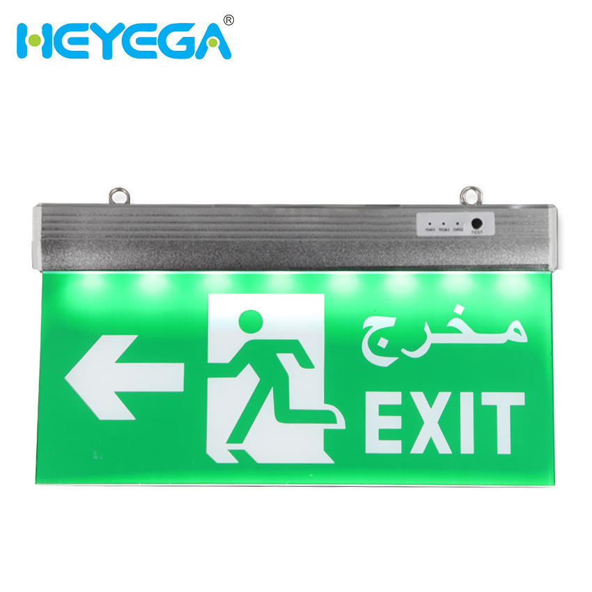 Xinjiu 3W Green Led Office Hotel Exit Sign Emergency Exit Lights For Home Power Failure Alarm