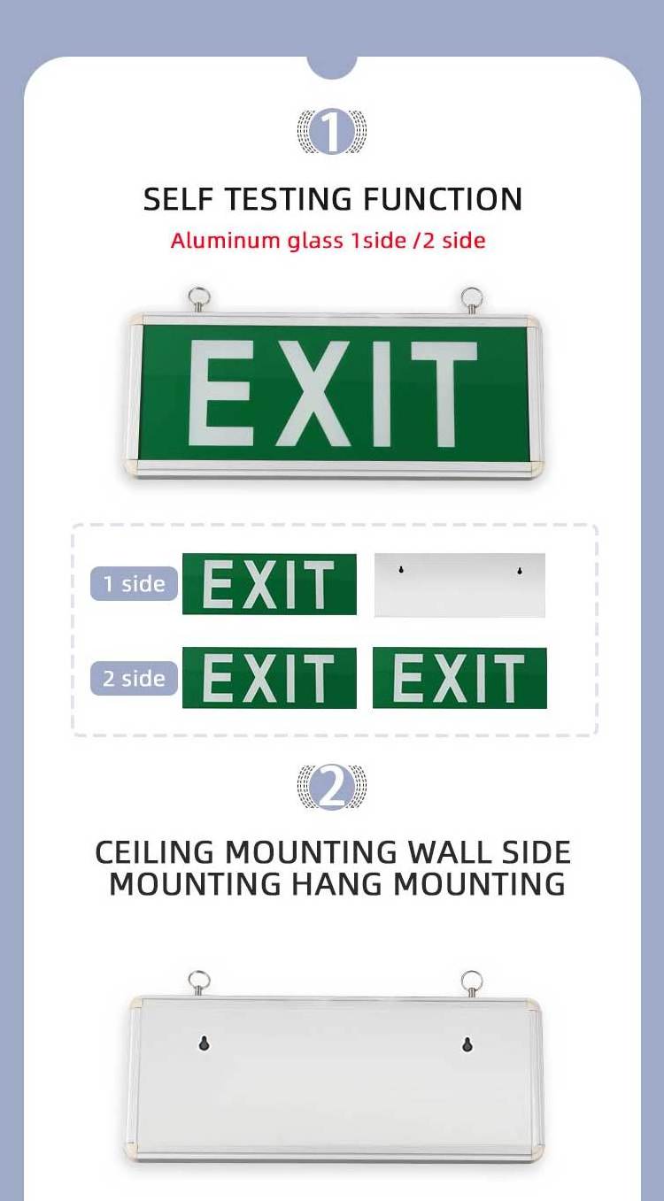 Metal Exit Sign Steel Running Man Exit Light LED Emergency Exit Sign Combo Manufacturer