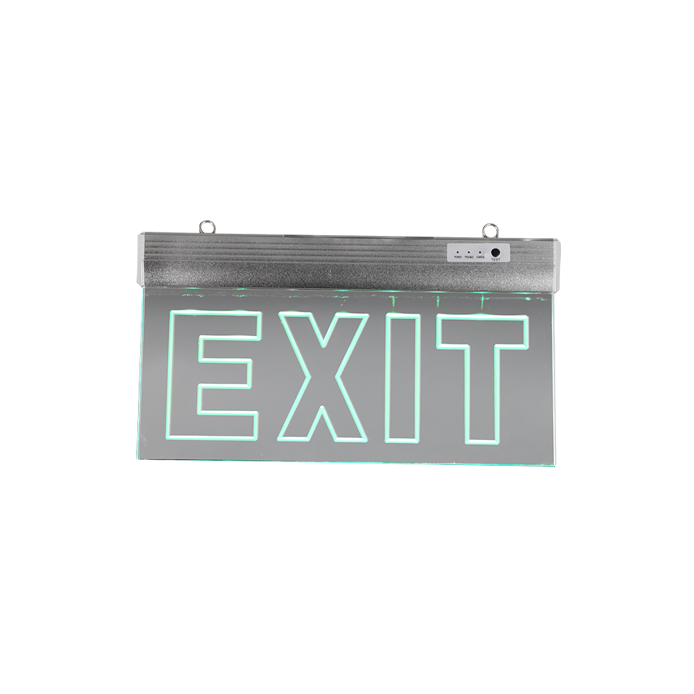 Customized Indoor School Led Acrylic Exit Emergency Light Aluminum Wall Mounted Fire Led Emergency Light Exit Sign