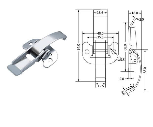 OEM Toolbox cases cabinet stainless steel toggle draw latch toggle catch