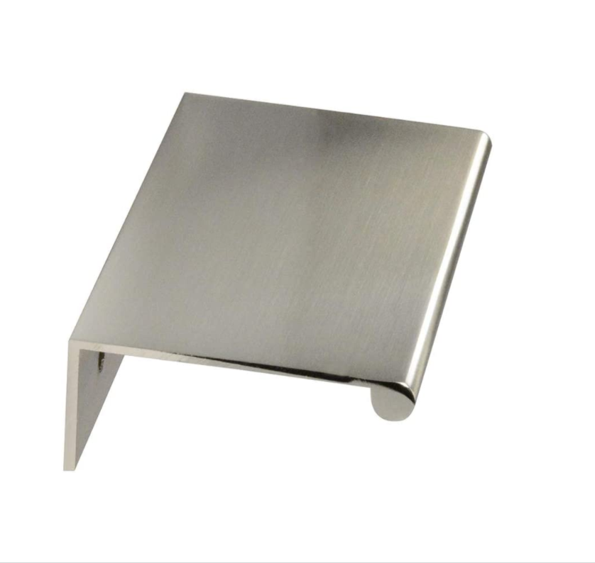 Brushed Nickel metal Back Mount Finger Edge Pull