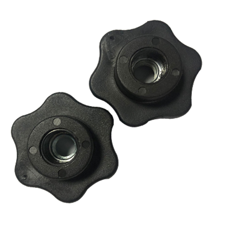 Plastic Flower Knurled Knob Screw Bakelite Star-shaped Clip Knob Black M5 M6 M8 M10 Stainless Steel Plastic Knob