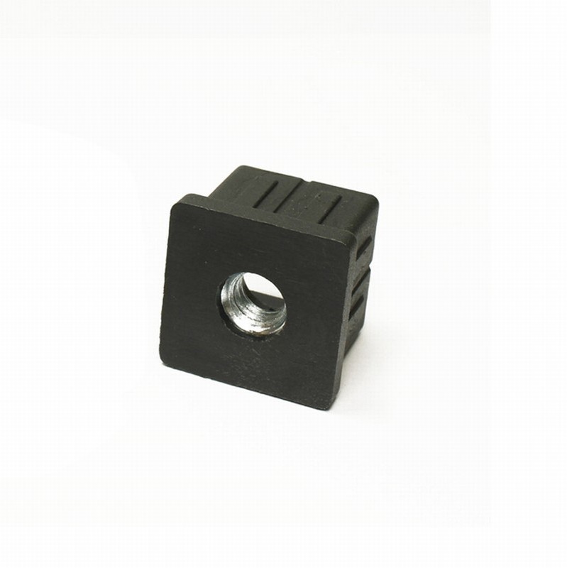 Square Round Plastic Insert Cap Tube End Cover With Thread Nut Plastic Steel Tube Furniture Leg Hole Plug