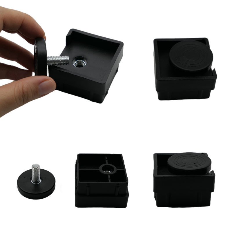 Square Threaded Tube Inserts Furniture Plastic Nut Plugs Matching Adjustable Feet Square Pipe Plugs Nut Plugs