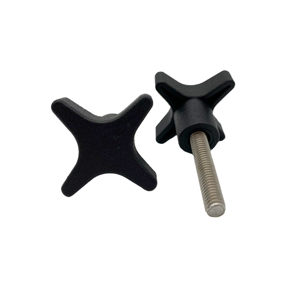 OEM Manufacturing Plastic Fixing Handle Fasteners Nylon Stainless Steel Crossed Four Corner Star Plastic Handle