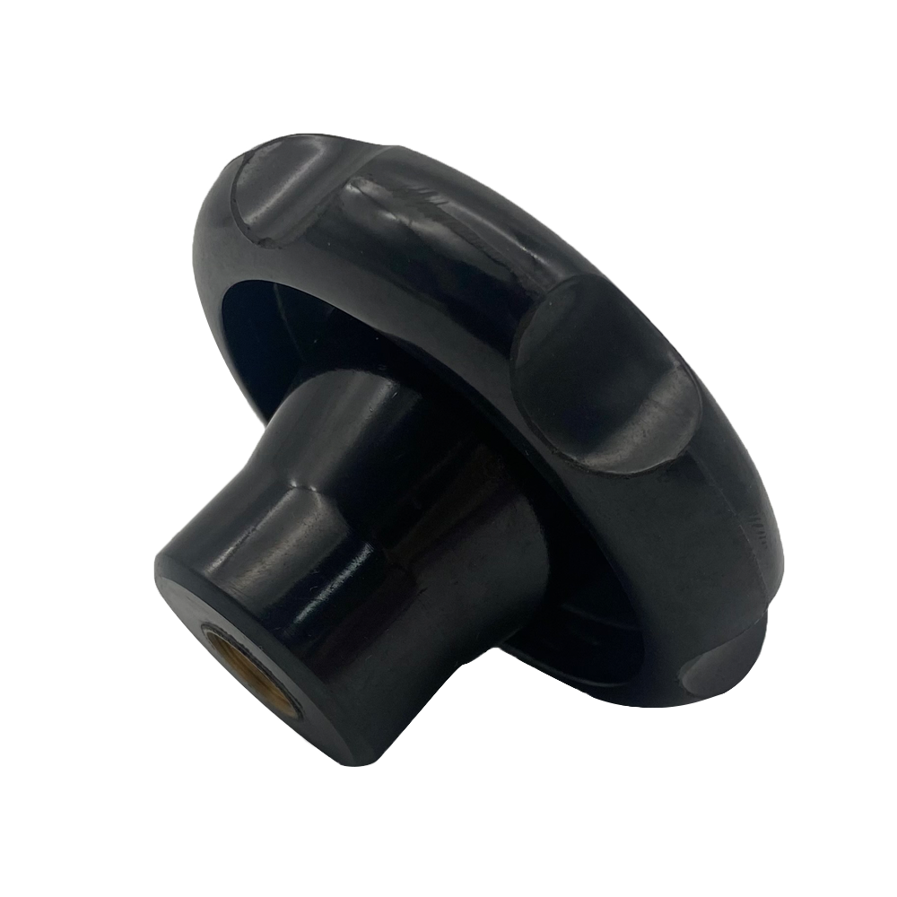 Matte Finish M4 M5 M6 M8 M10 Black Plastic Knurled Round Bakelite Plastic Injection Screw Clamping Lobe Knob