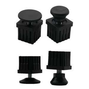 Square Threaded Tube Inserts Furniture Plastic Nut Plugs Matching Adjustable Feet Square Pipe Plugs Nut Plugs