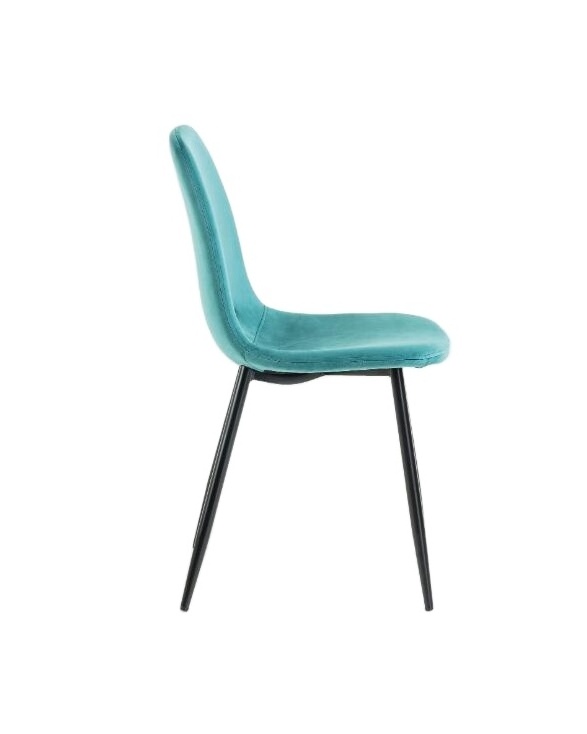 Modern home dining room furniture dining chair sky blue light luxury arm less high back chair