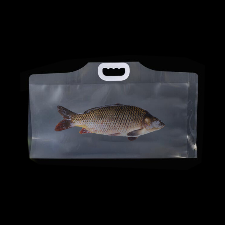 Plastic delivery custom print transportation oxygen handle inflatable live fish packaging bag