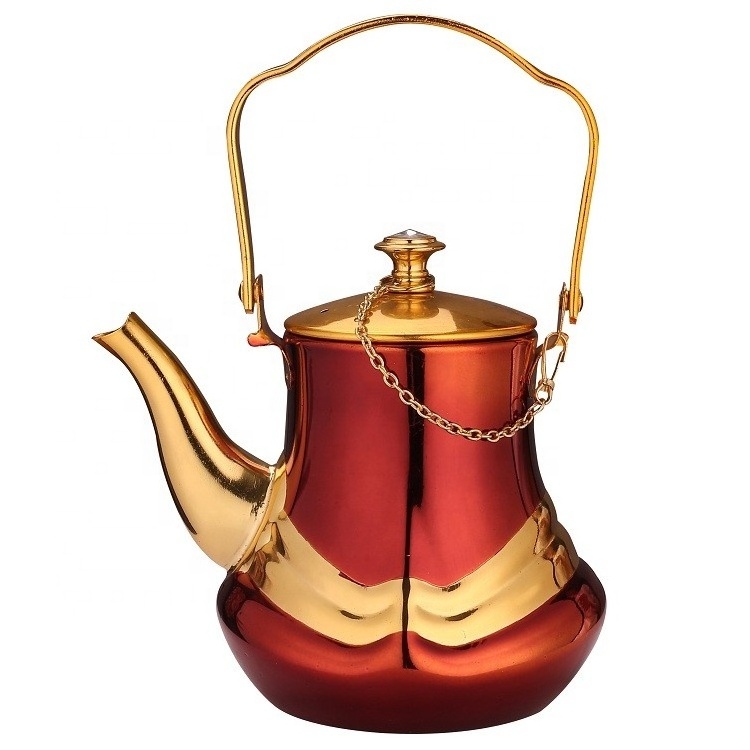 Turkish design  26oz 36oz 48oz  stainless steel Moroccan  kettle tea pot milk pot coffee pot with die cut handle