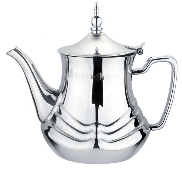 Turkish design  26oz 36oz 48oz  stainless steel Moroccan  kettle tea pot milk pot coffee pot with die cut handle