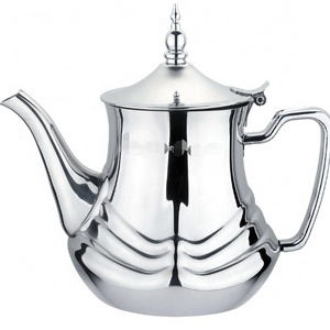 Turkish design  26oz 36oz 48oz  stainless steel Moroccan  kettle tea pot milk pot coffee pot with die cut handle