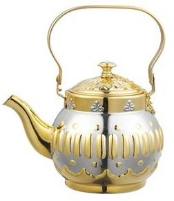 Hot sale item gold plating colored 1.3L 1.6L 1.8L Arabic stainless steel tea pot