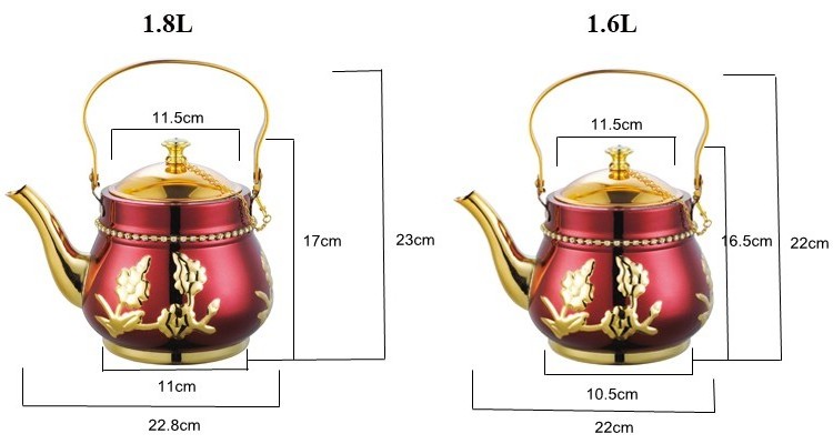 Factory Price Arabic Golden Teapot Stainless Steel Coffee Pot Arabic Coffee Dallah XKC670E 0.9L 1.3L 1.6L 1.8L