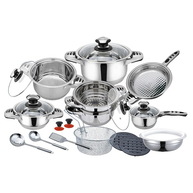 Stainless Steel Non-Stick Induction Cookware Set Home Kitchen Accessories Including Fry Pan Iron Casserole Pots Metal Material