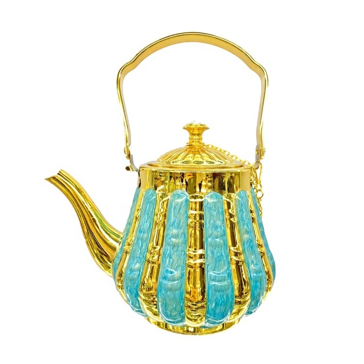 2021 Hot sale 1.1L 1.4L 1.6L Arabic stainless steel  tea pot tea kettle gold color