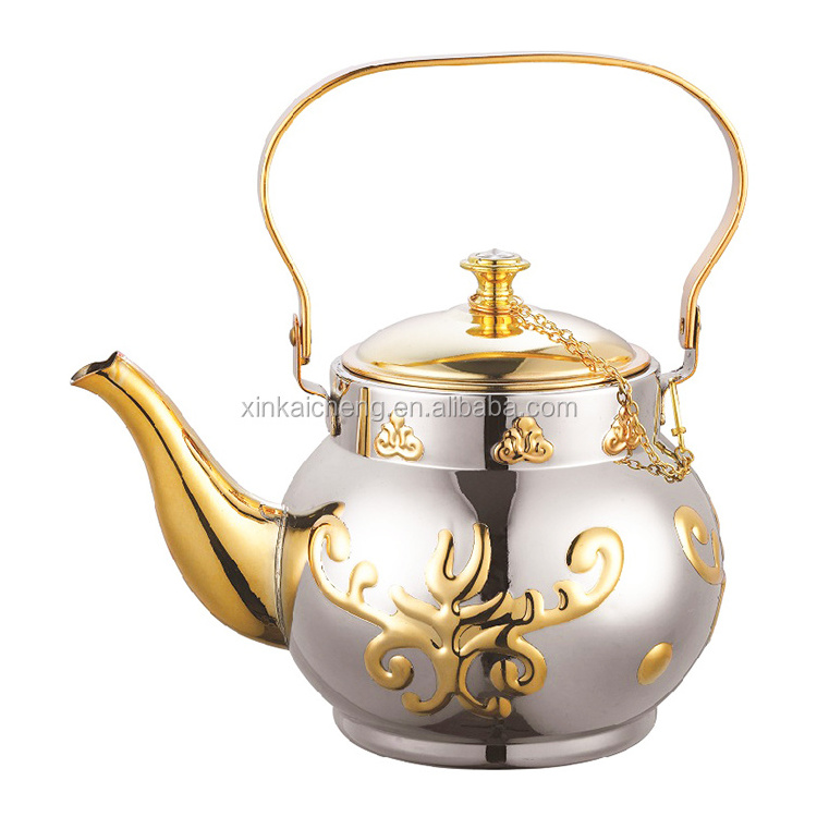 Large Capacity Stainless Steel Tea & Coffee Pot with New Arabic Stove Induction Plating Electric Set in Box Packaging