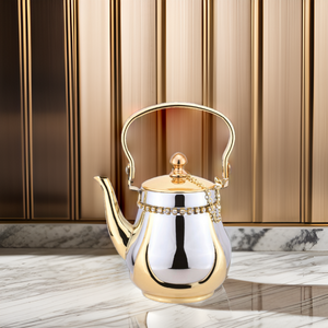 Hot Selling Gold-Colored Turkish Design Teapot Set Non-Electric Metal Tea Kettle 0.8L 1.0L 1.5L Stainless Steel Tea Pot Coffee