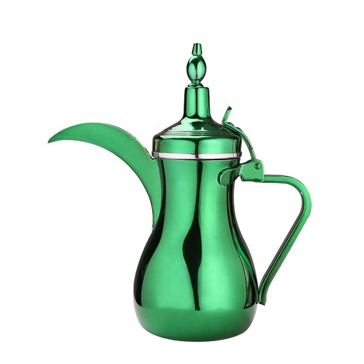 Classic Arabic Style Big Capacity Stainless Steel Dallah Coffee Tea Pot Metal Kettle with Long Spout for Water Use