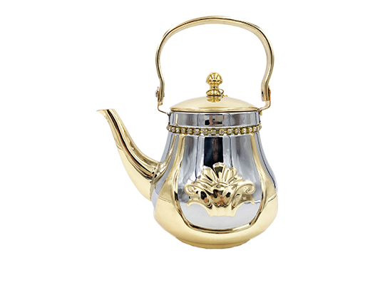 Hot Selling Gold-Colored Turkish Design Teapot Set Non-Electric Metal Tea Kettle 0.8L 1.0L 1.5L Stainless Steel Tea Pot Coffee