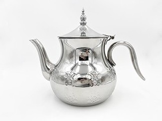 Hot Sale Arabic Moroccan Decorative 1L Coffee Tea Set High Quality Stainless Steel Tea Pot with Turkish Design for Restaurants