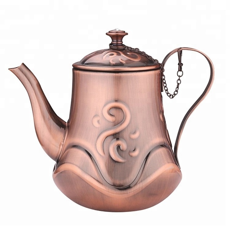 Vintage Style Stainless Steel Tea Pot Home Office Hotel Coffee Set Water Teapot Pitcher with Water Kettle for Restaurant Use