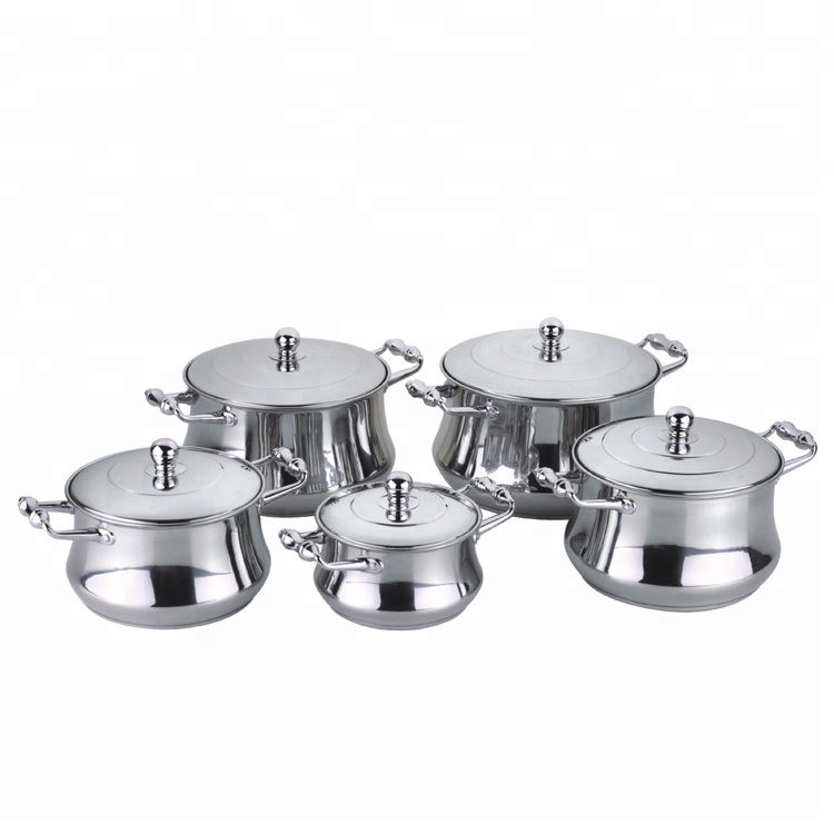 Hot sale 12pcs Thick Copper caldero stainless steel wide edge induction cookware set commercial cooking pots