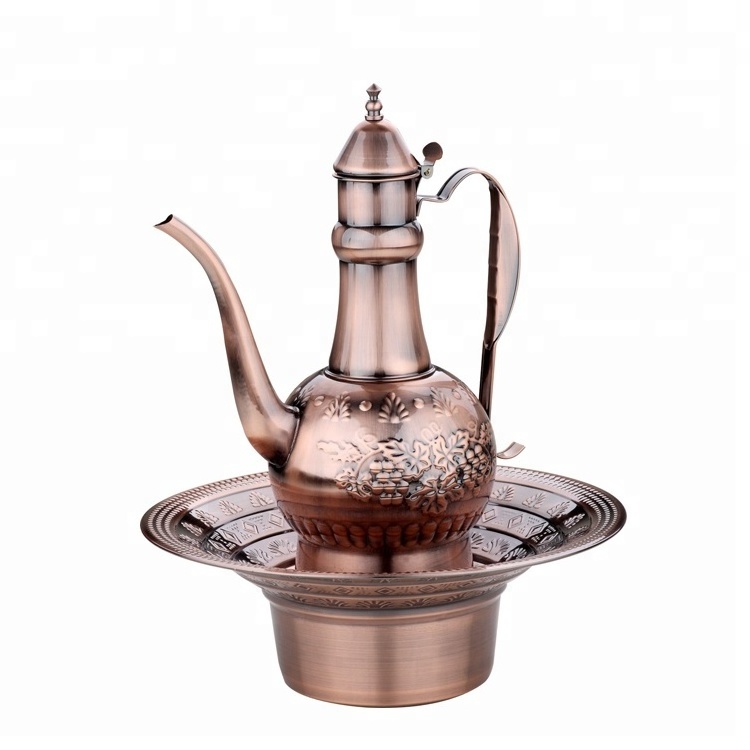 Turkish Arabic Style Stainless Steel Wash Hand Pot Set Water Kettle Tea Pot With Mirror Polish Finishing