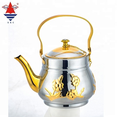 Factory Price Arabic Golden Teapot Stainless Steel Coffee Pot Arabic Coffee Dallah XKC670E 0.9L 1.3L 1.6L 1.8L