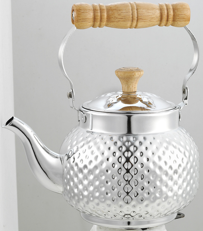 New products design tea pot  stainless steel whistling tea kettle with strainer inside