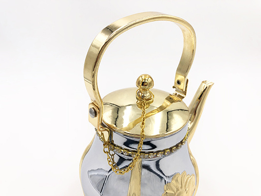 Hot Selling Gold-Colored Turkish Design Teapot Set Non-Electric Metal Tea Kettle 0.8L 1.0L 1.5L Stainless Steel Tea Pot Coffee