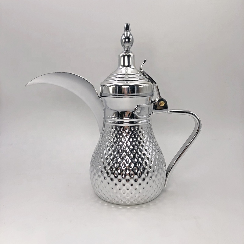 Hot sale arabic Dallah long spout kettle India stainless steel tea pot coffee pot