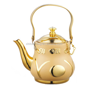 Moroccan Flower Pattern Stainless Steel Tea Kettle Home Use Metal Tea Pot & Coffee Drinkware Travel Friendly