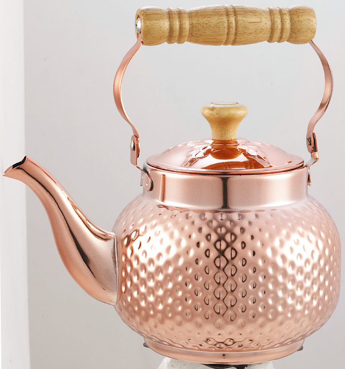 New products design tea pot  stainless steel whistling tea kettle with strainer inside