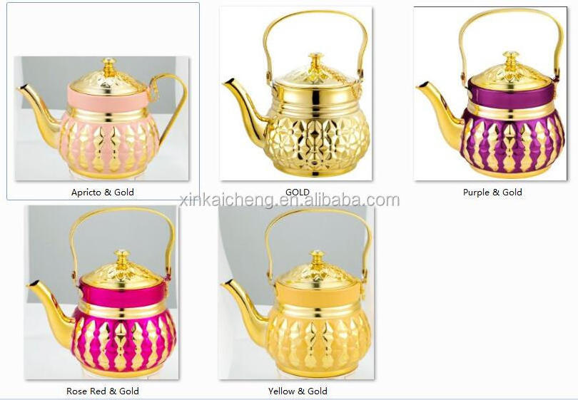 Factory Price Arabic Golden Teapot Stainless Steel Coffee Pot Arabic Coffee Dallah XKC670E 0.9L 1.3L 1.6L 1.8L