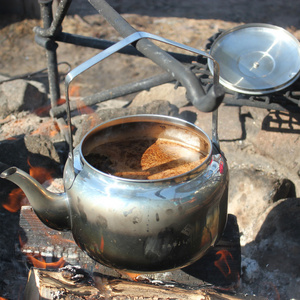 1.0 L stainless steel fire pan Light coffee pot for the trip  camping outdoor Picnic cooking barbecute coffee tea kettle pot