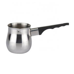 Turkish Stainless Steel Milk  coffee cup pot  Warmer Pot with Bakelite Handle