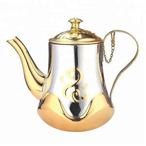 Vintage Style Stainless Steel Tea Pot Home Office Hotel Coffee Set Water Teapot Pitcher with Water Kettle for Restaurant Use