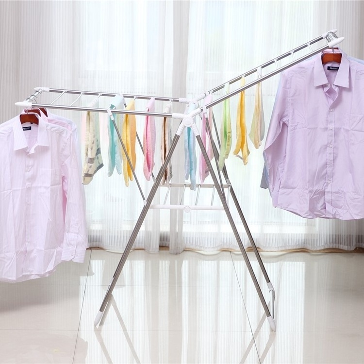 Heavy duty laundry rack foldable cloth dryer stand stainless steel clothes drying rack