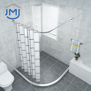 2021 JMJ Adjustable Stainless Steel Curved Telescopic Shower Telescopic Curtain Shower Rods