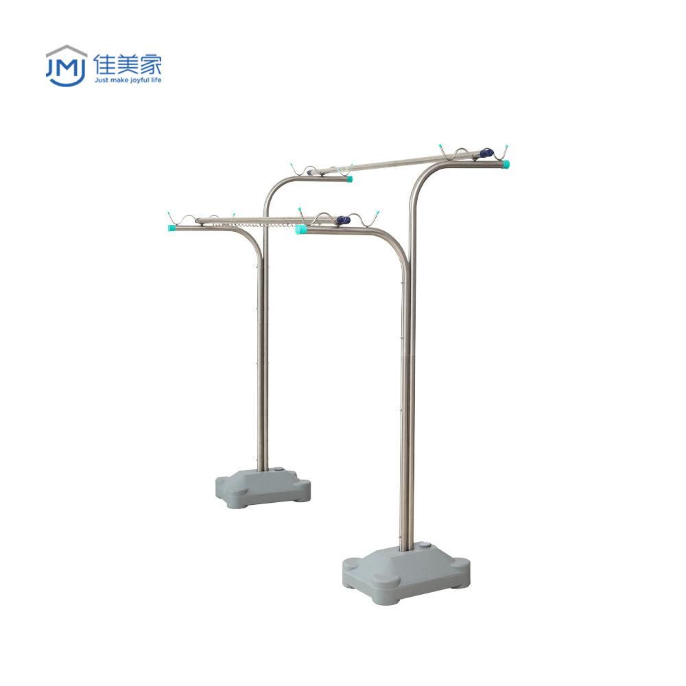 Simple Design Steel Wholesale Retractable Double Pole Clothes Drying Hanger Rack