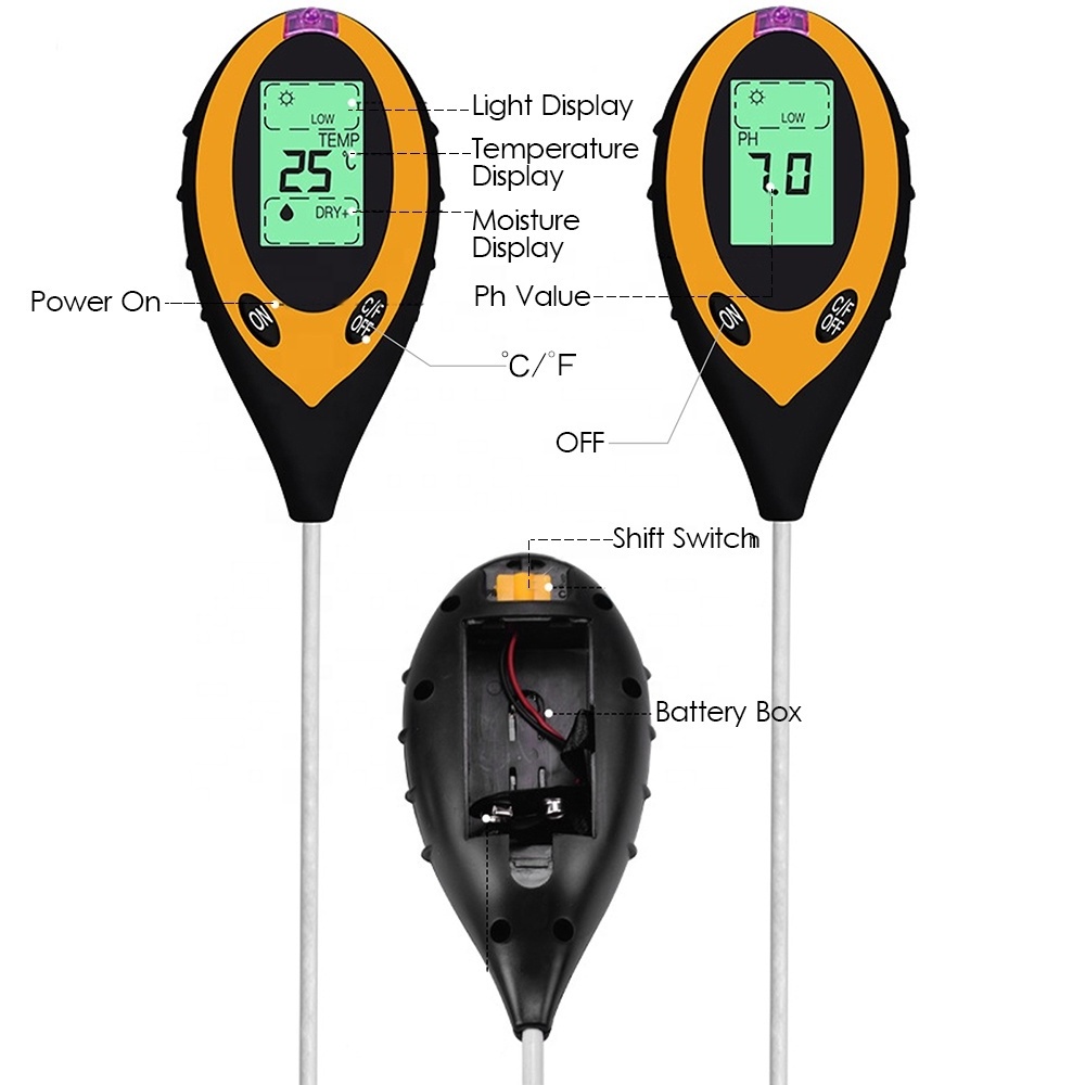 3/4/5 in 1 soil PH checker lighting  humidity soil acidity Monitor temperature Detector moisture meter