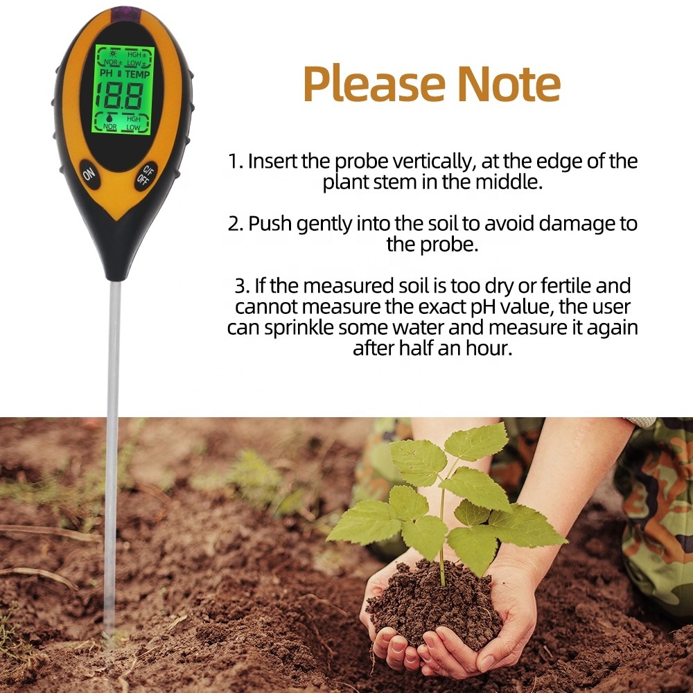 3/4/5 in 1 soil PH checker lighting  humidity soil acidity Monitor temperature Detector moisture meter