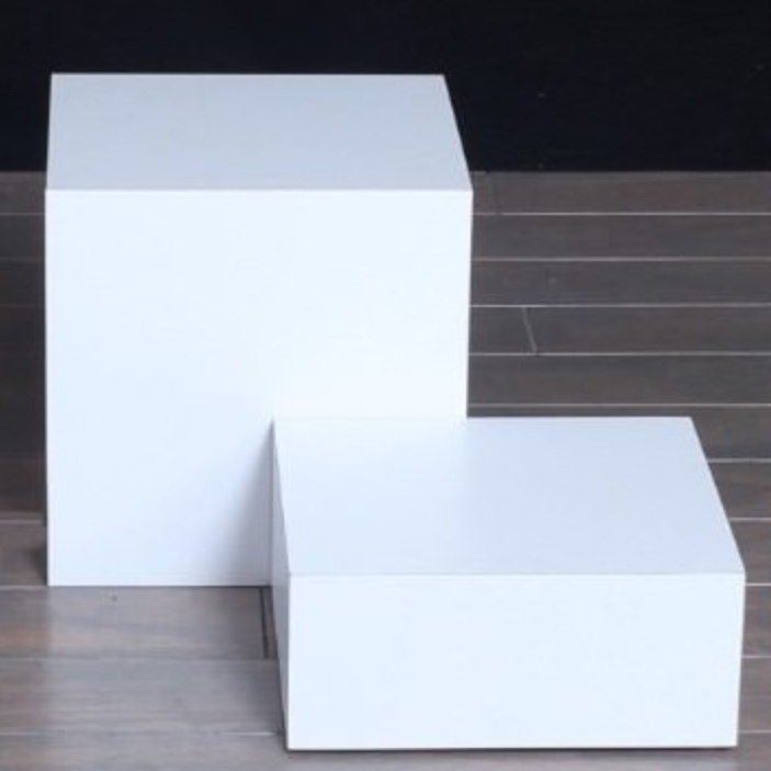 Xinkeda  5 Sided acrylic Cake Stand white acrylic risers acrylic display food riser square buffet riser